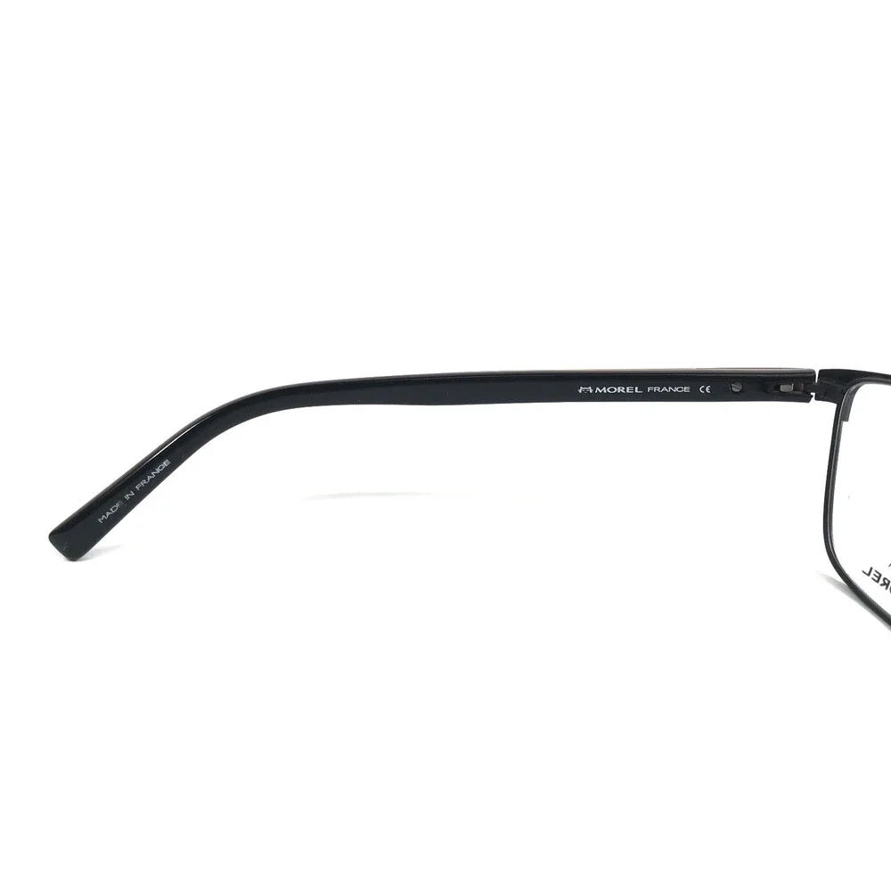 OGA by Morel Eyeglasses Frame 10035O NM01 Matte Black Brown Rectangle 53-19-145